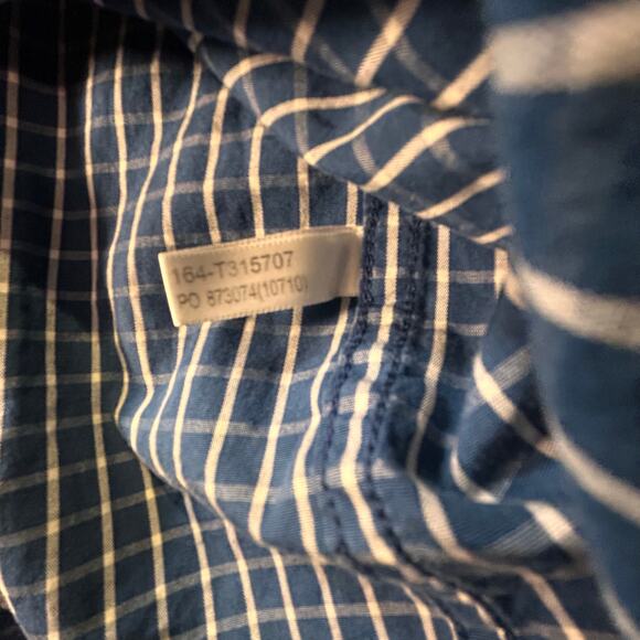 Tommy Bahama 100% Cotton Check Long Sleeve Button-Down Shirt Blue Men's Size XL - Picture 7 of 12